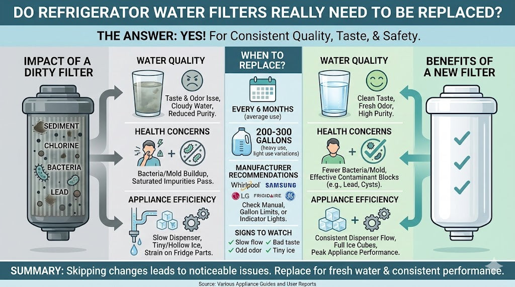 Do Refrigerator Water Filters Really Need To Be Replaced?