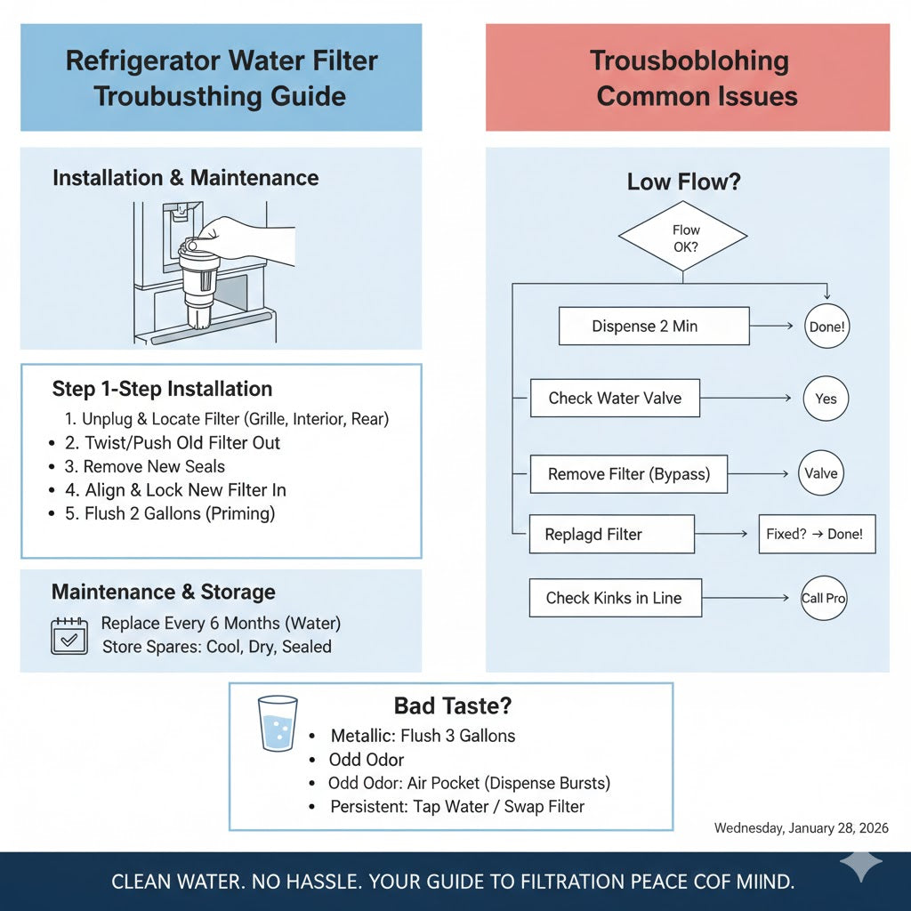 Installation, Maintenance, and Troubleshooting for Refrigerator Water Filters