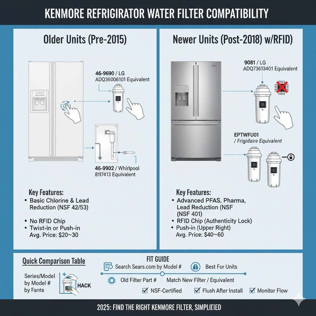 Kenmore Refrigerator Water Filter Compatibility for Older and New Units