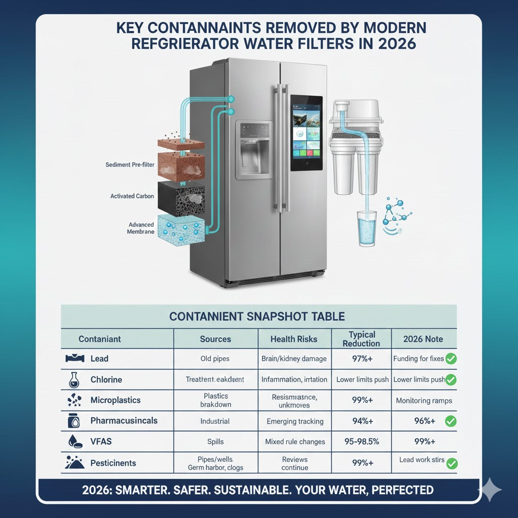 Key Contaminants Removed by Modern Refrigerator Water Filters in 2026