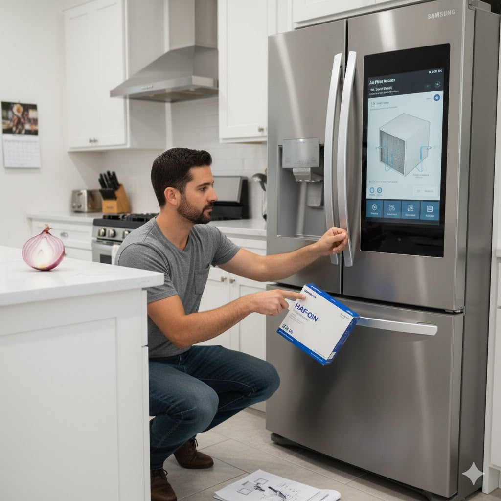 Samsung Air Filter Access in Family Hub and Standard Models