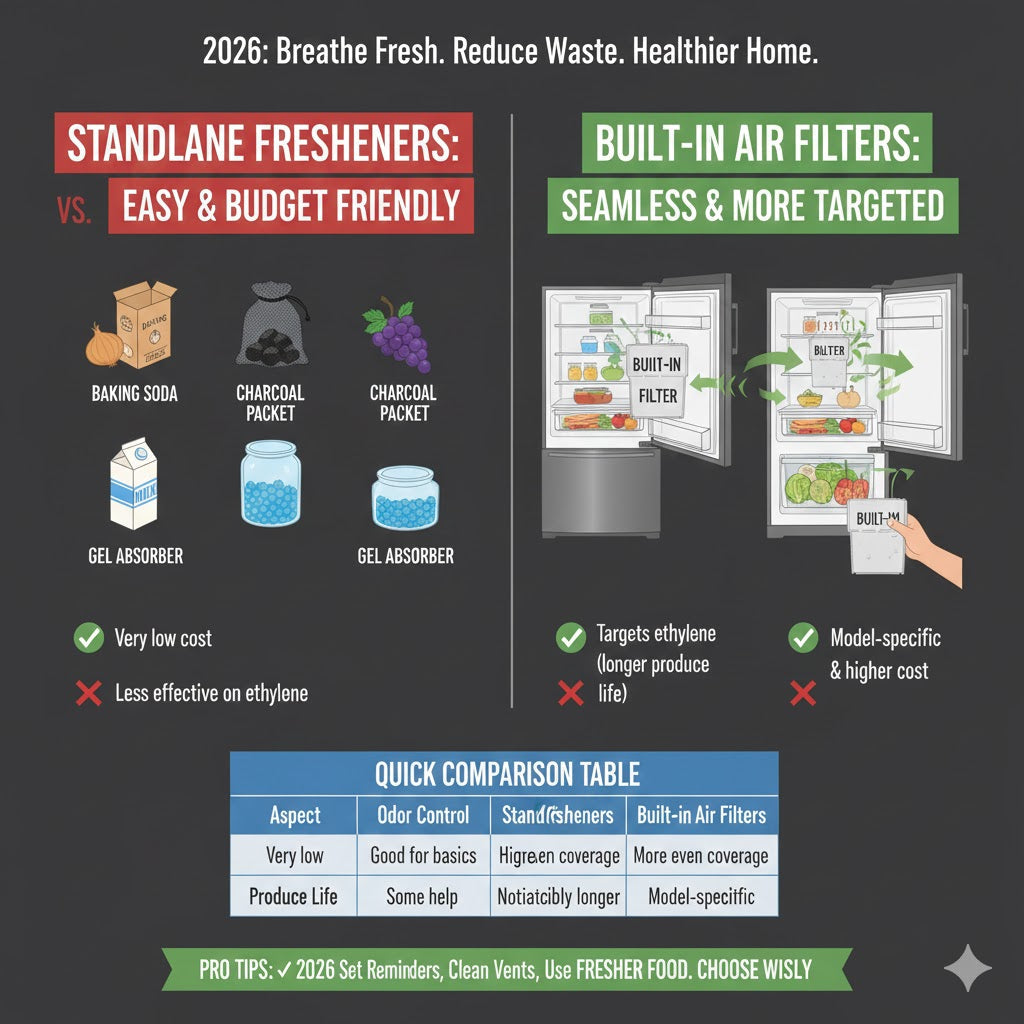 Standalone Fresheners vs Built-in Refrigerator Air Filters