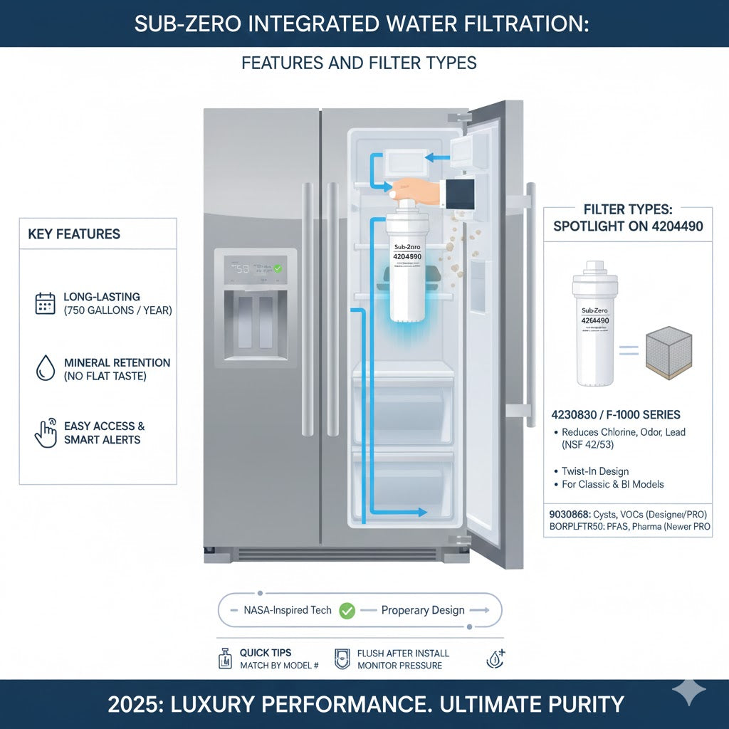 Sub-Zero Integrated Water Filtration: Features and Filter Types