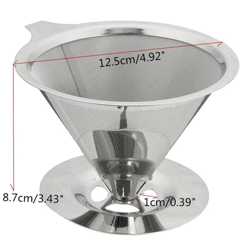 Reusable Double-Layer Stainless Steel Coffee Filter – Eco-Friendly & Smooth Brew