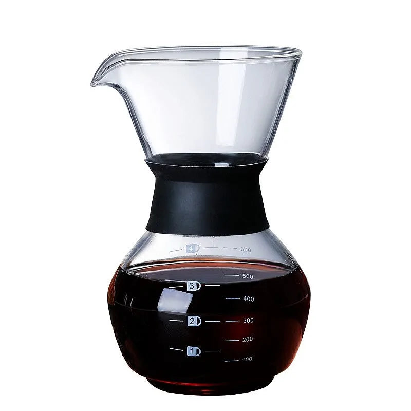 Glass Coffee Kettle with Stainless Steel Filter – Perfect for Pour-Over & Cold Brew