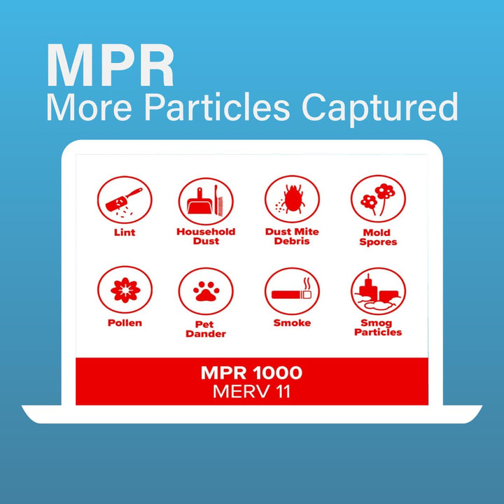 Side view of Filterappliance 14x14x1 HVAC air filter showing pleated allergen defense media