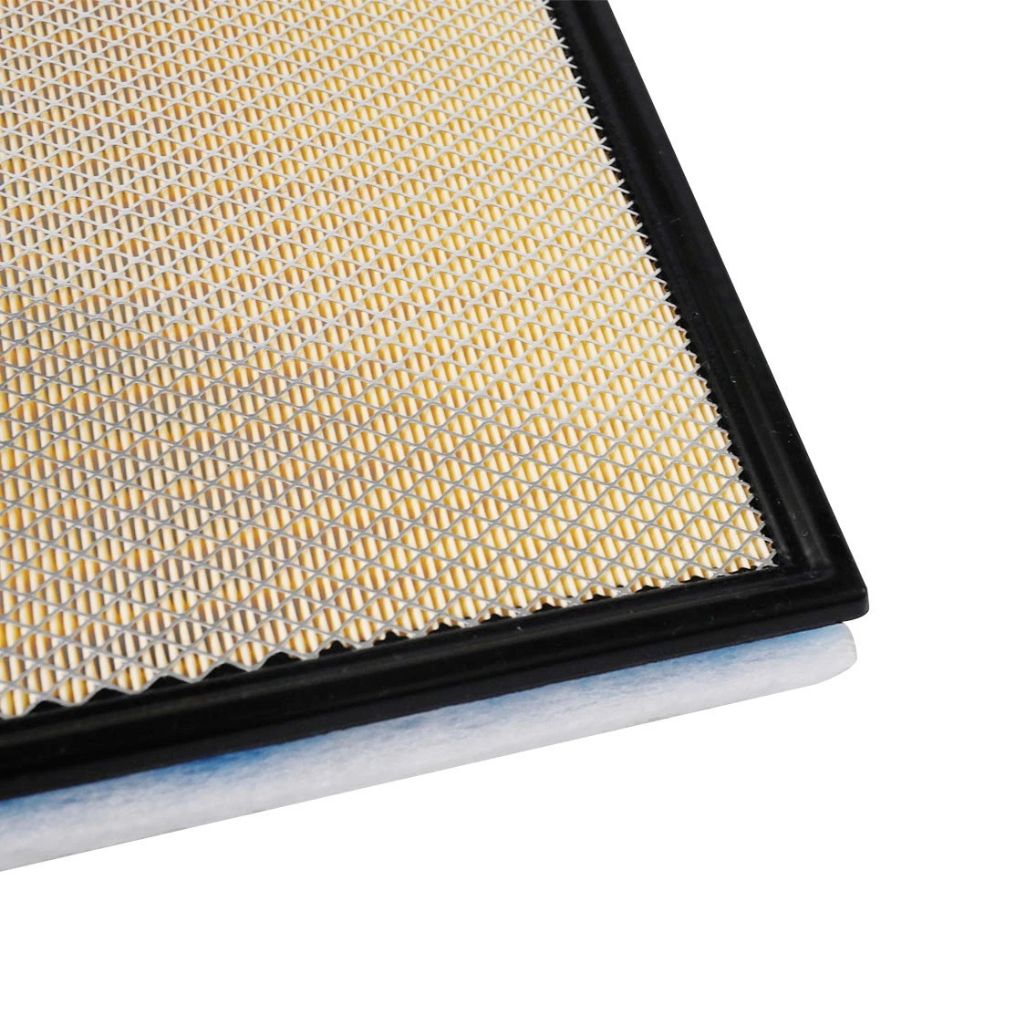 Close up view of Motorcraft engine air filter mesh and frame